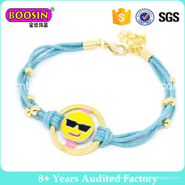 Bracelet en gros Emoji corde pour les filles